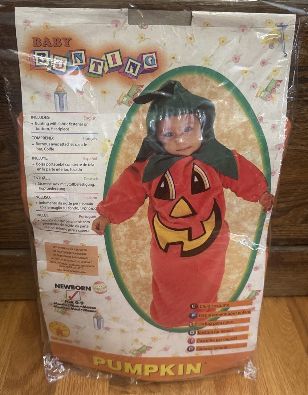 Pumpkin Bunting Jack O' Lantern Halloween Baby Child Costume 0-9 Months New